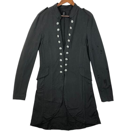 Haute Couture Black Military Style Coat Jacket Women M (US)  Made in Italy EUC - Picture 1 of 13